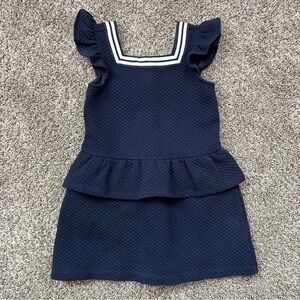Janie and Jack Navy Dress with Ruffle Detail
